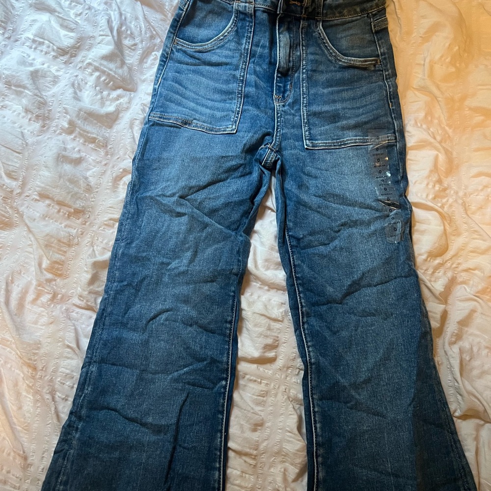 American Eagle Outfitters Blue Flare Wide Leg Jeans